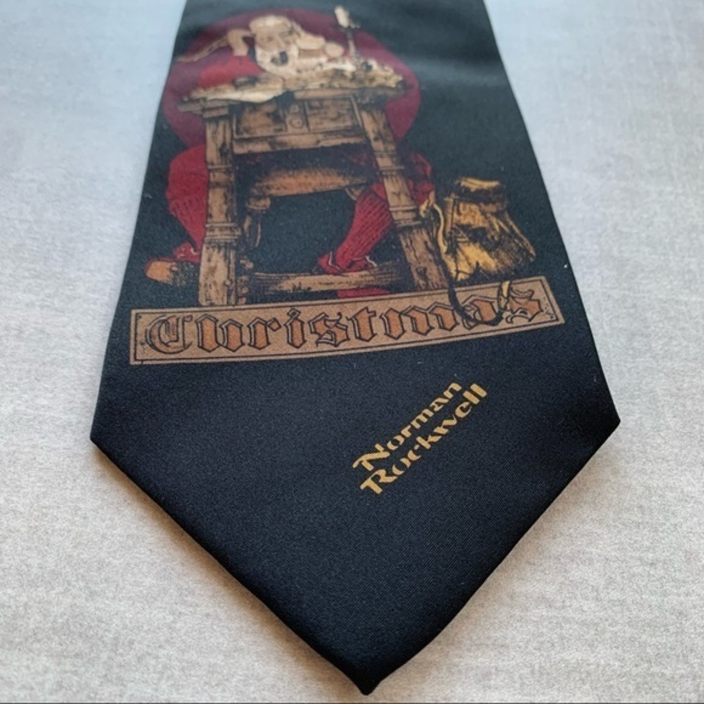 Norman Rockwell Christmas Themed Silk Tie